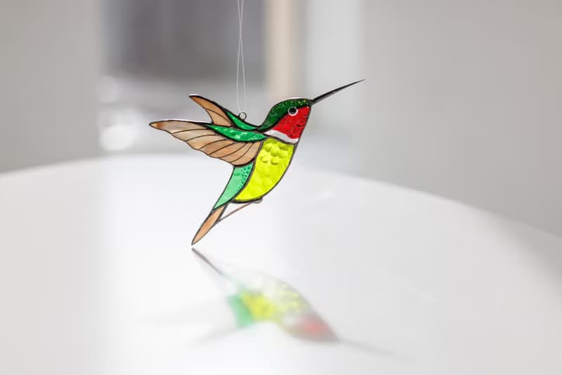 彩色玻璃蜂鳥窗飾、喬遷禮物、現代裝飾