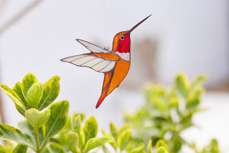 彩色玻璃蜂鳥窗飾、喬遷禮物、現代裝飾