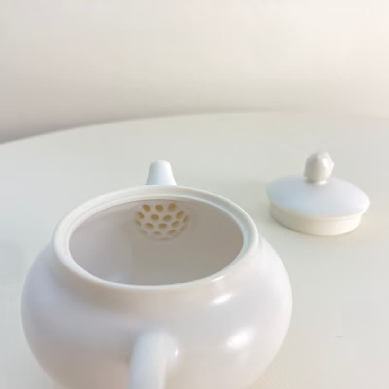 【茶具】白瓷小茶壺100ml－迷你貓頭鷹