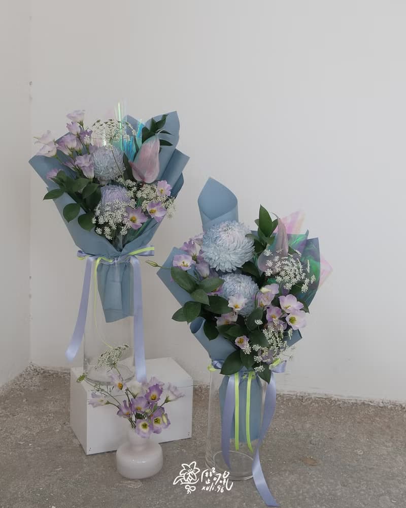 Azure. 藍紫色調 鮮花花束