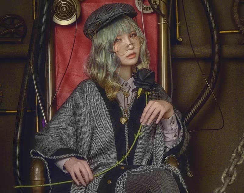 蒸汽朋克 仿羊毛流蘇披肩圍巾