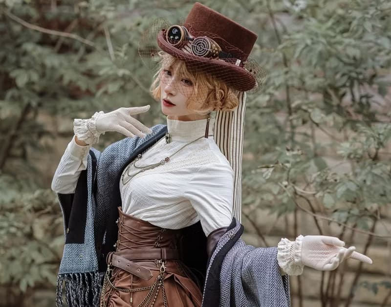 蒸汽朋克 仿羊毛流蘇披肩圍巾