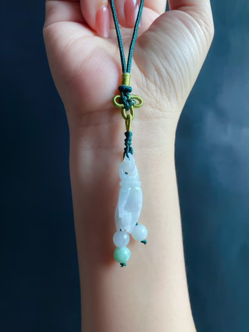 祈願 天然緬甸玉翡翠 手工雕刻 佛手 保平安 禮物 手機掛 長輩禮