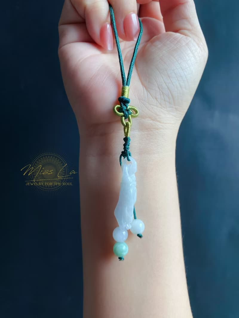 祈願 天然緬甸玉翡翠 手工雕刻 佛手 保平安 禮物 手機掛 長輩禮