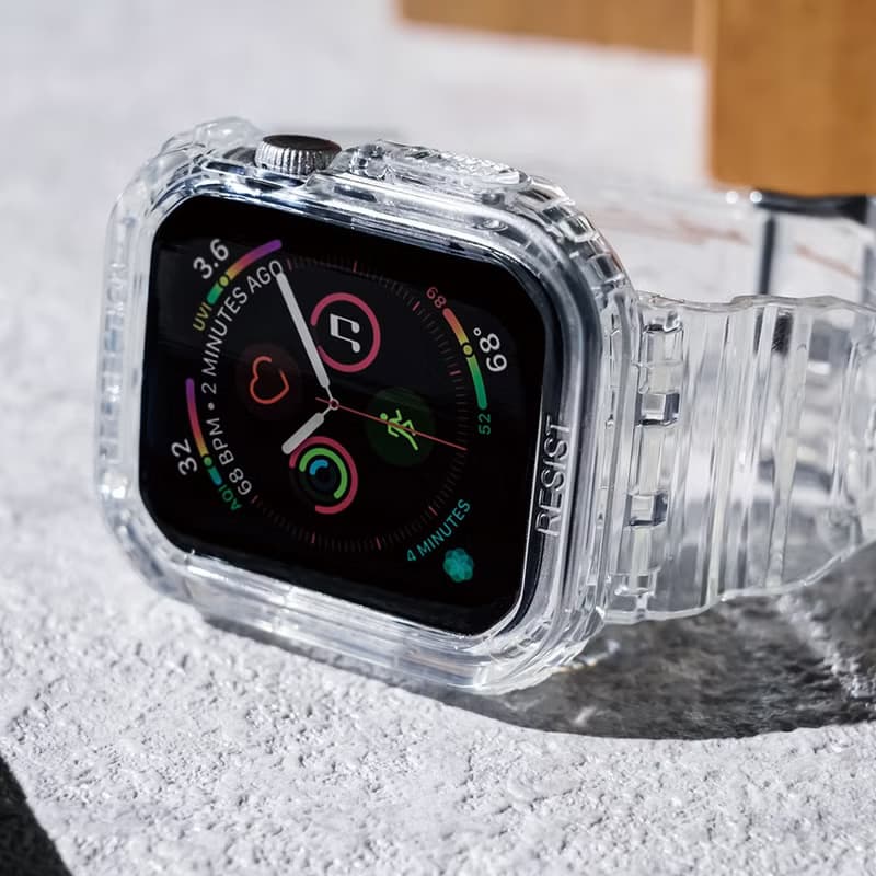 Apple Watch S7/8/9 冰川晶透 透明運動錶帶