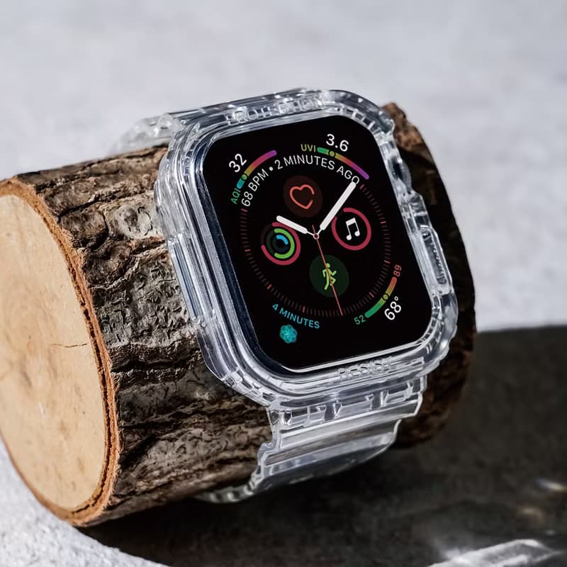 Apple Watch S7/8/9 冰川晶透 透明運動錶帶