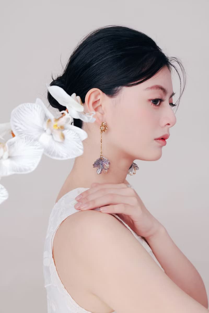 COR-DATE / 黑紫色花語 / 花束飄逸耳環
