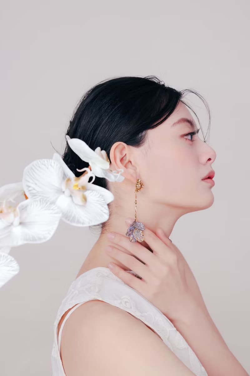 COR-DATE / 黑紫色花語 / 花束飄逸耳環