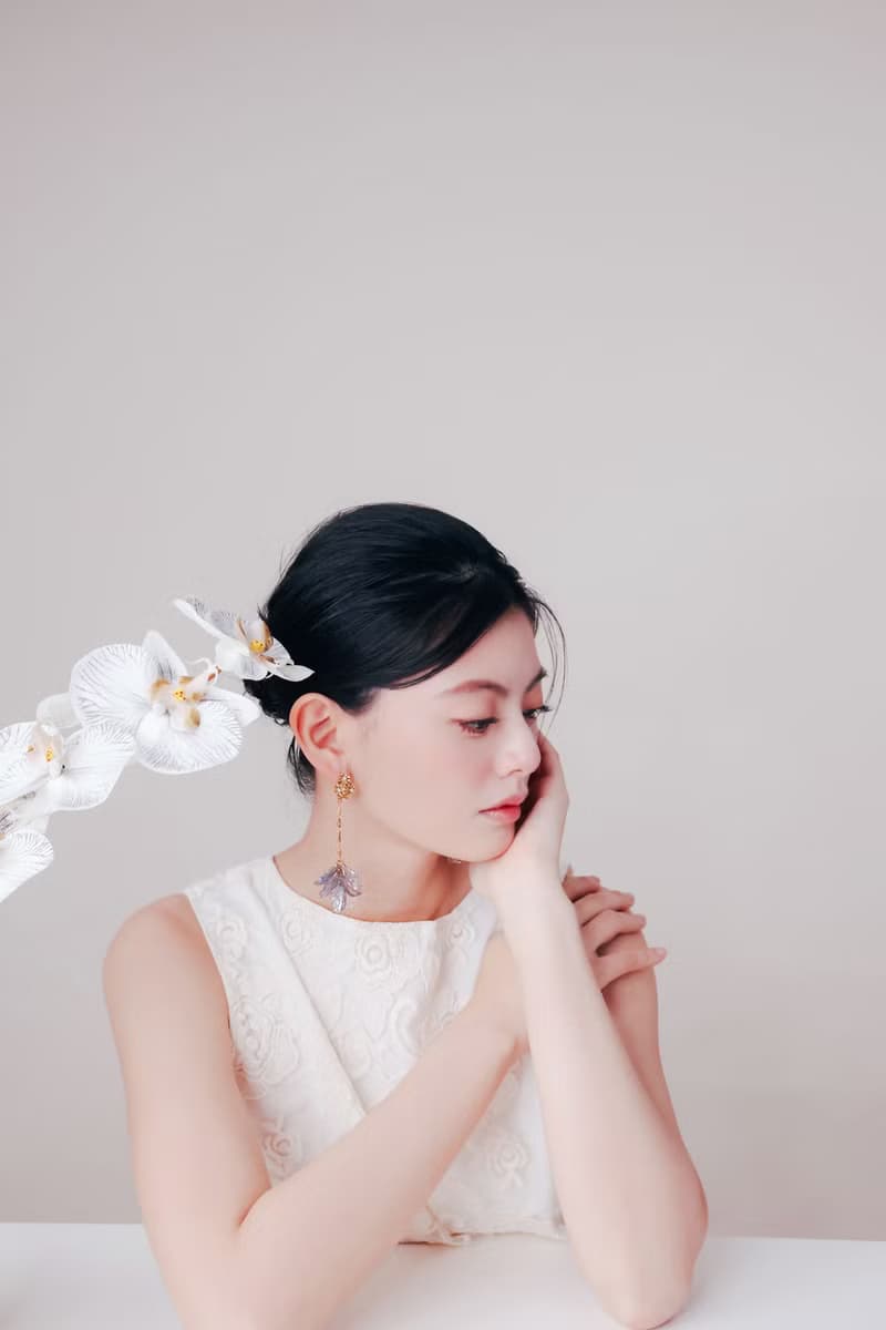 COR-DATE / 黑紫色花語 / 花束飄逸耳環