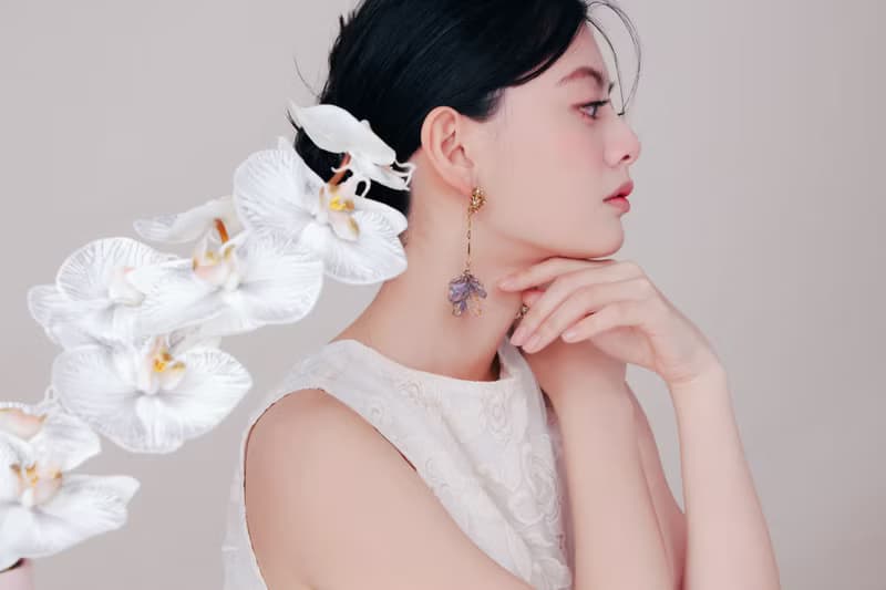 COR-DATE / 黑紫色花語 / 花束飄逸耳環