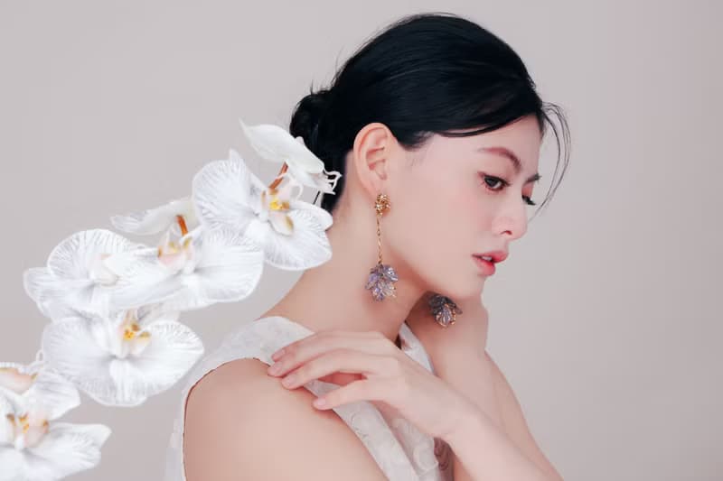 COR-DATE / 黑紫色花語 / 花束飄逸耳環
