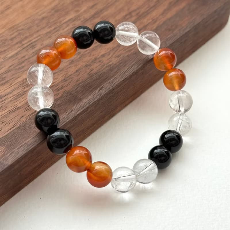 【追月】紅瑪瑙 黑瑪瑙 白水晶 天然水晶手鏈手鍊