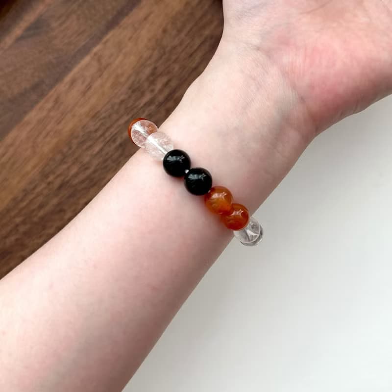 【追月】紅瑪瑙 黑瑪瑙 白水晶 天然水晶手鏈手鍊