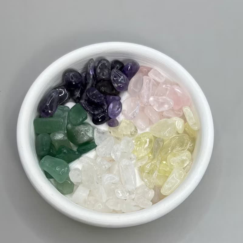 五行水晶能量礦石擴香 淨念吉祥小佛月下老人- 小盤組含精油選項