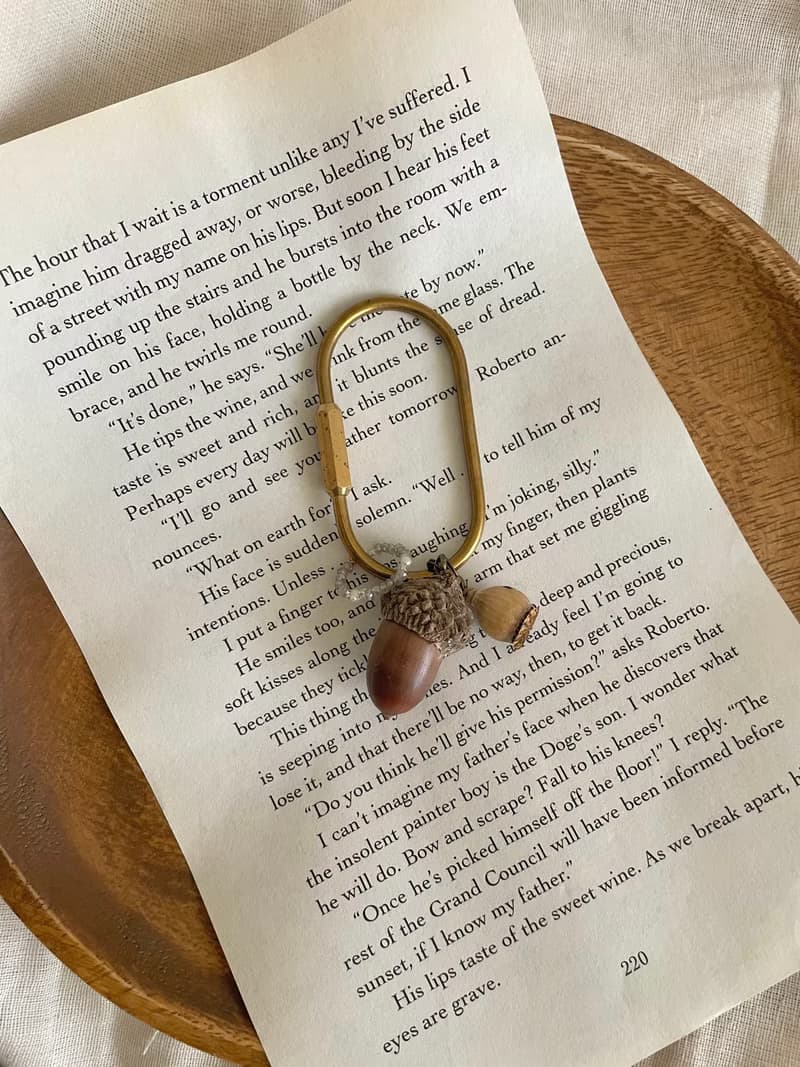 黃銅 黃銅鑰匙圈 乾燥花鑰匙圈 橡果鑰匙圈 項鍊墜子