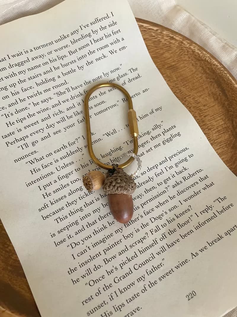 黃銅 黃銅鑰匙圈 乾燥花鑰匙圈 橡果鑰匙圈 項鍊墜子