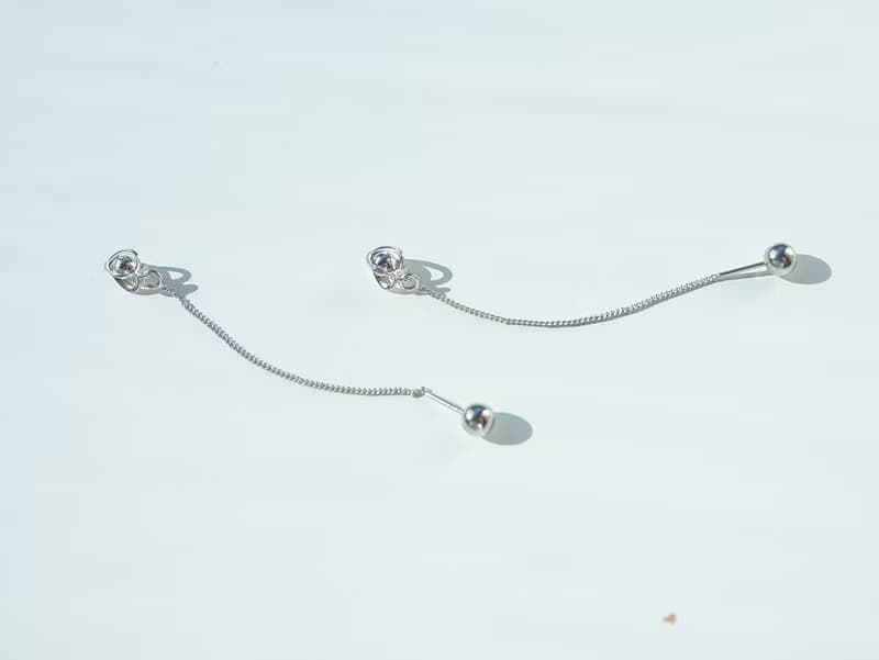 Crush 系列 I 圓珠心型 * 耳環 耳鍊 愛心 銀色 玫瑰金