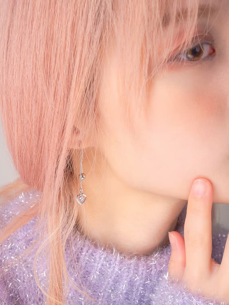 Crush 系列 I 圓珠心型 * 耳環 耳鍊 愛心 銀色 玫瑰金