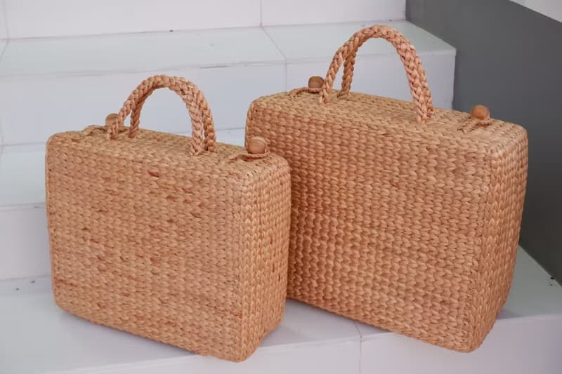 Travel bag Woven bag Water hyacinth woven bag