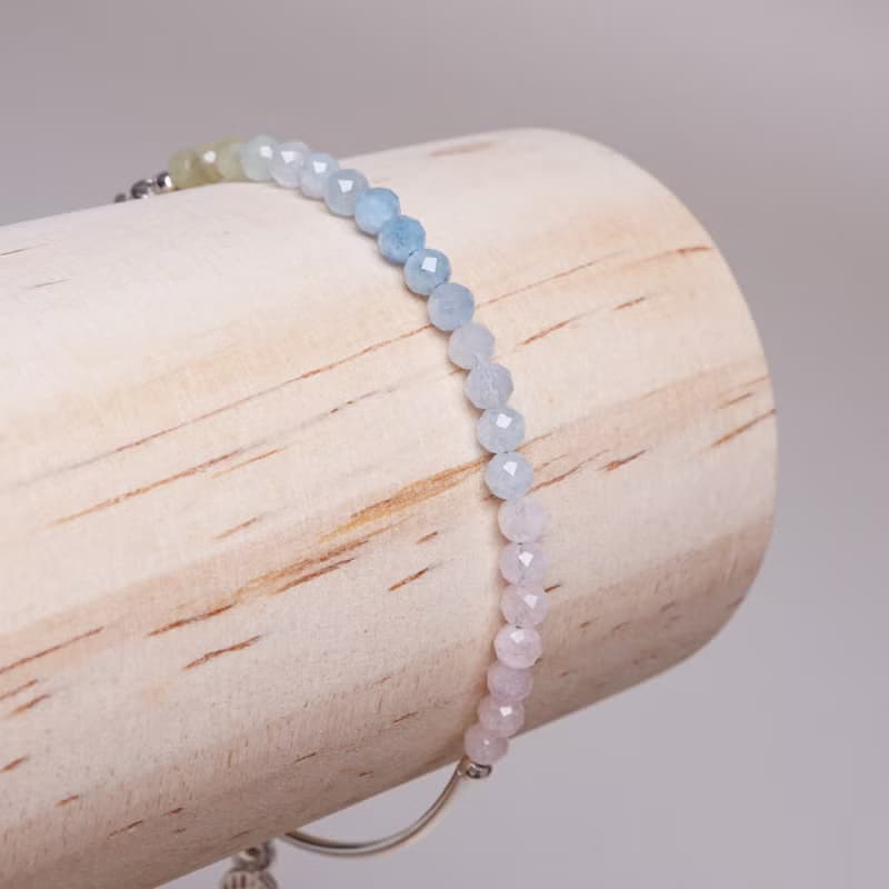 天使的祝福│漸層粉嫩摩根石 珍珠 925純銀 水晶手鍊
