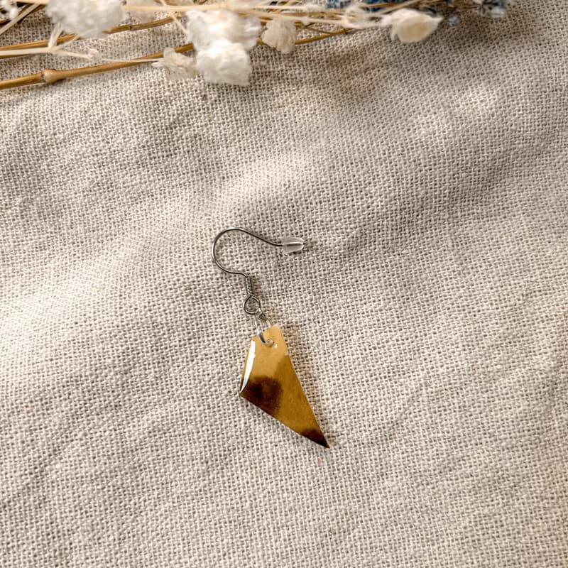 獾影黃昏 / 不規則幾何 / 手繪【熱縮片】耳飾