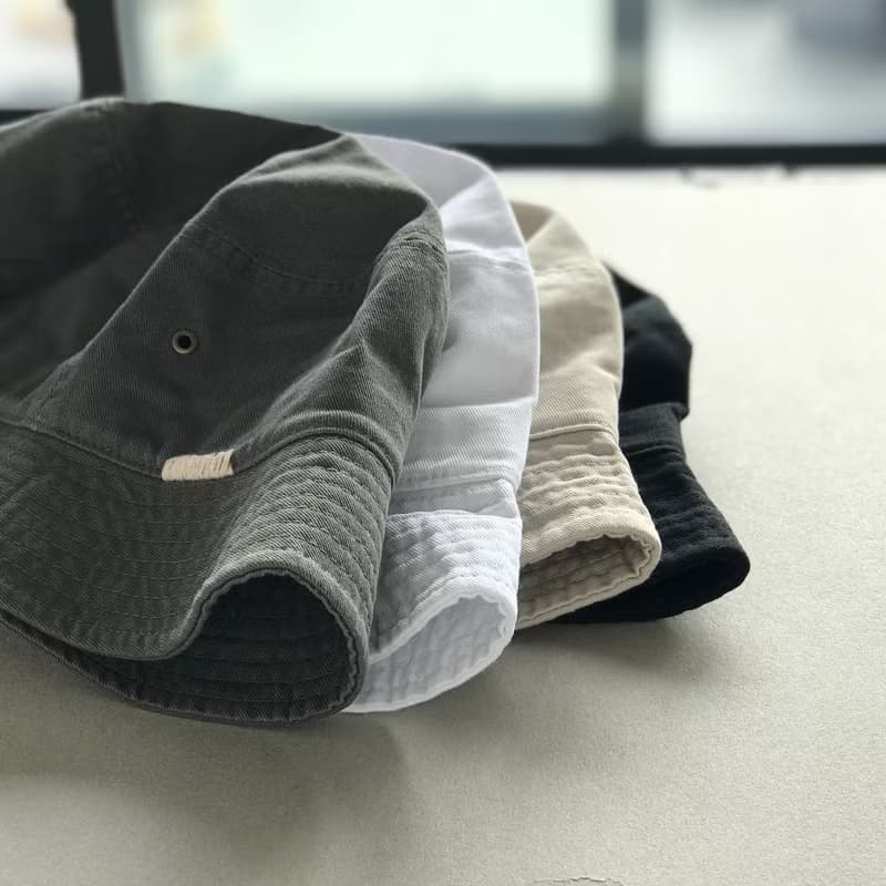 Hand embroidery / Cotton Hat / black / unisex