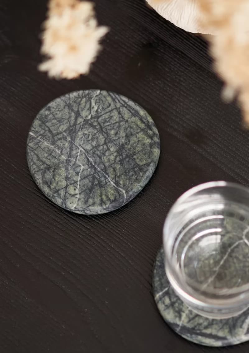 石杯墊兩件組 雨林綠