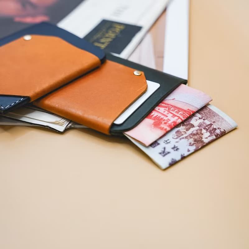 真皮拼色紙鈔卡夾-三色 卡包 鈔票夾 感應卡 雙面感應