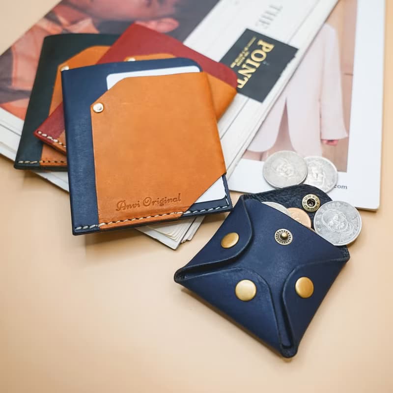 真皮拼色紙鈔卡夾-三色 卡包 鈔票夾 感應卡 雙面感應