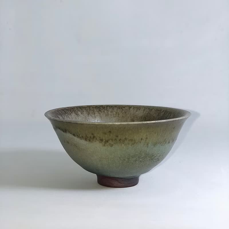 手作柴燒墨影小茶碗lNK003
