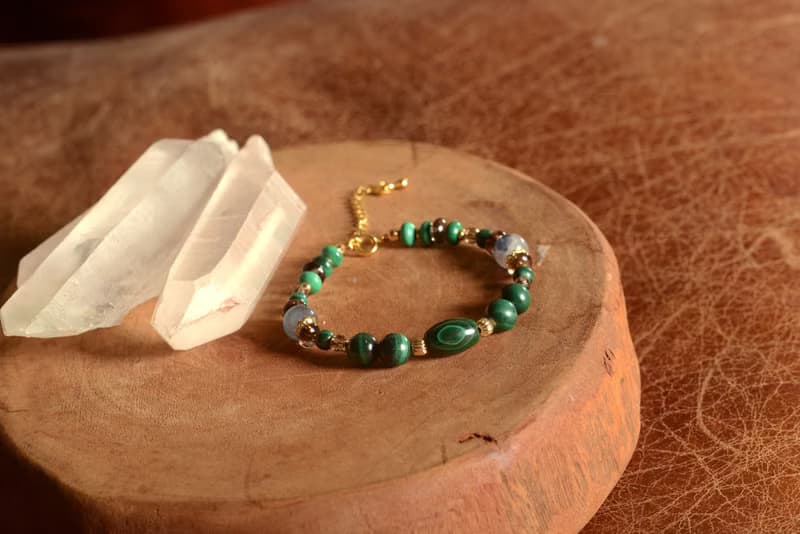 【神山晶礦】帶眼孔雀茶晶螢石手鍊/孔雀/茶晶/螢石