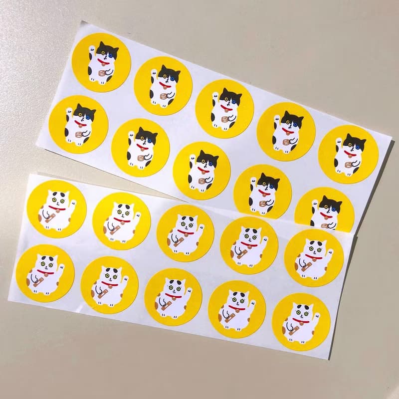 招財貓小圓圓貼紙