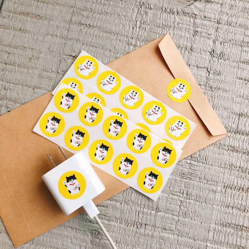 招財貓小圓圓貼紙