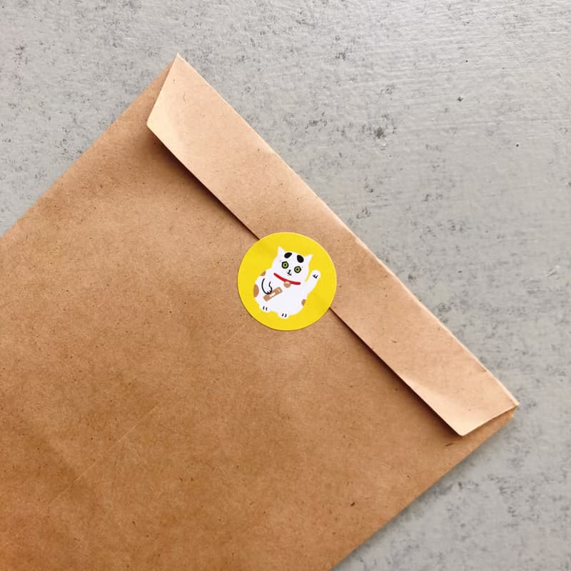 招財貓小圓圓貼紙