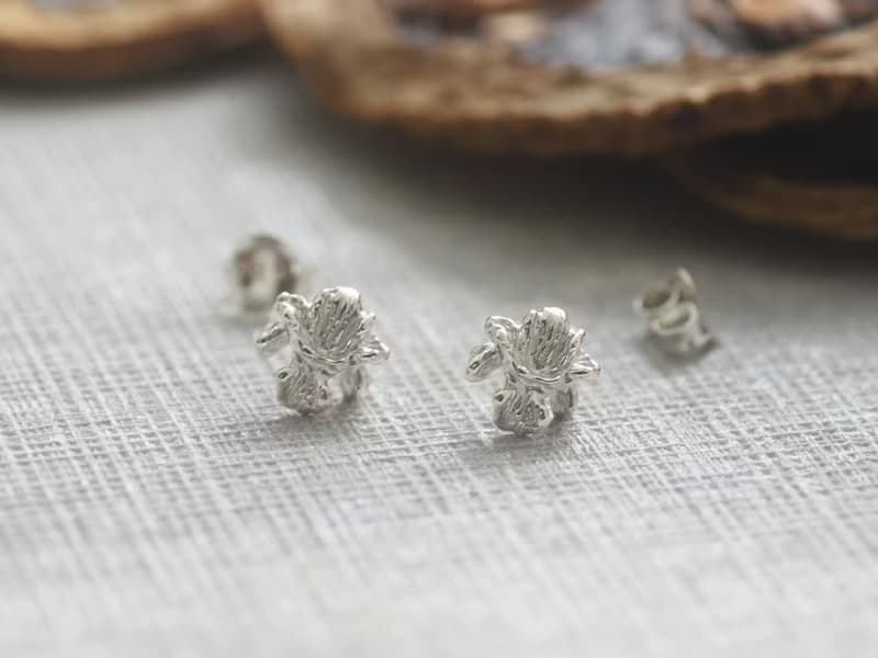 鳶尾花 | 純銀耳環 免費改夾 森林系 立體花朵 手工銀飾 情人禮物