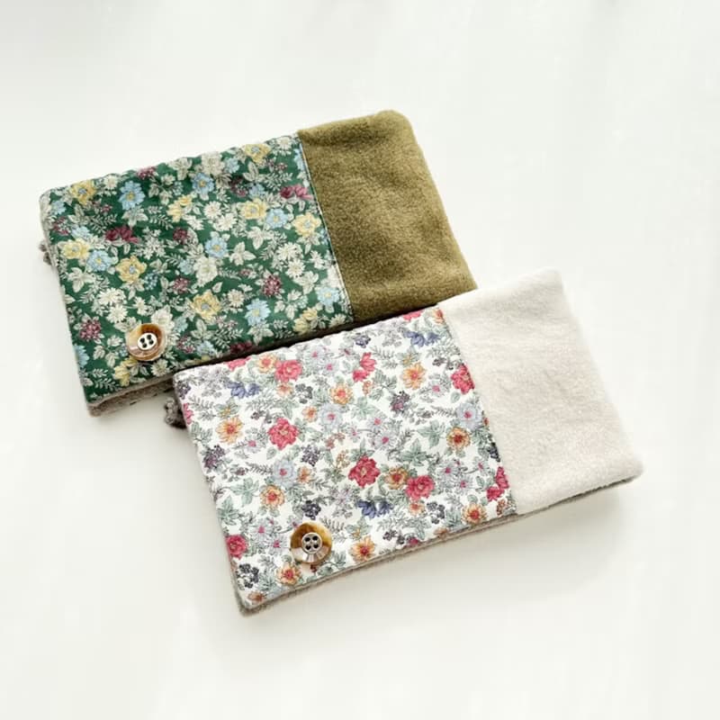 ロマンティックフラワー　クラシカル　ネックウォーマー　メルトンフリース　花柄　クリスマス　冬　防寒