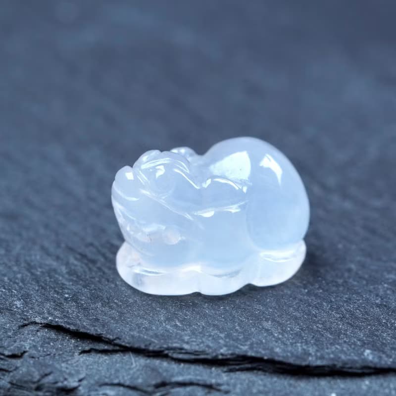 【招財神獸】冰種翡翠貔貅戒面 | 天然緬甸玉翡翠A貨 | 送禮