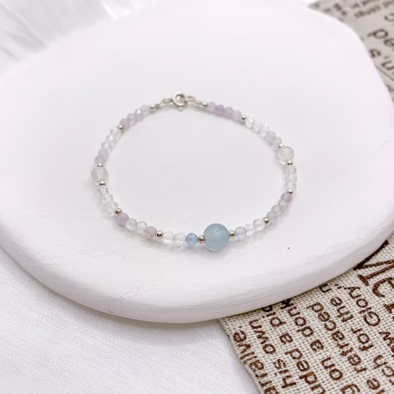 【上善若水】海藍寶 白水晶 粉晶 紫晶 水晶手鍊 手鍊 水晶手鏈
