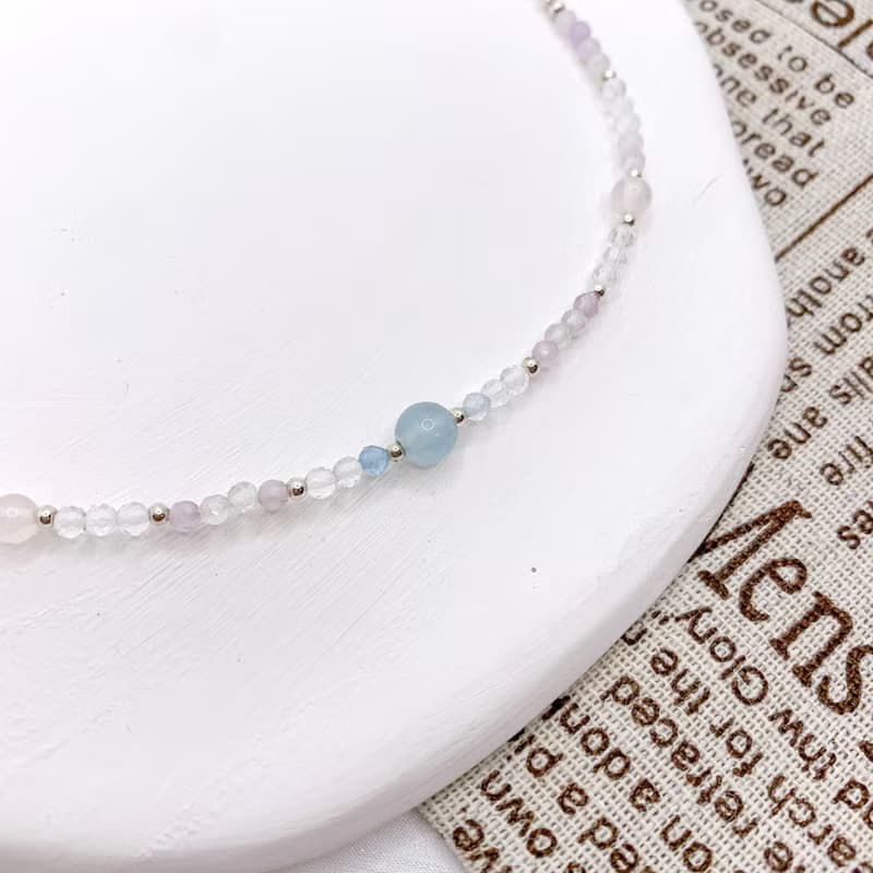 【上善若水】海藍寶 白水晶 粉晶 紫晶 水晶手鍊 手鍊 水晶手鏈