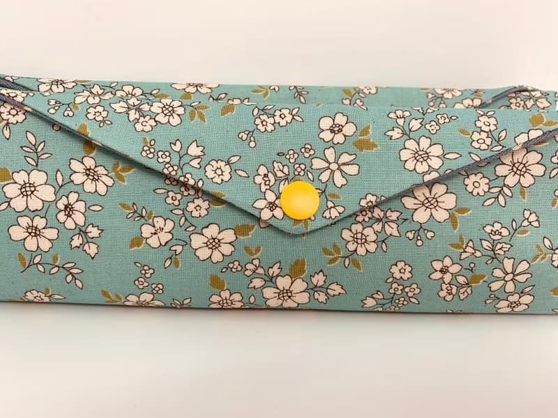 文青風環保筷袋  花季  清新藍 手作餐具袋.交換禮物.