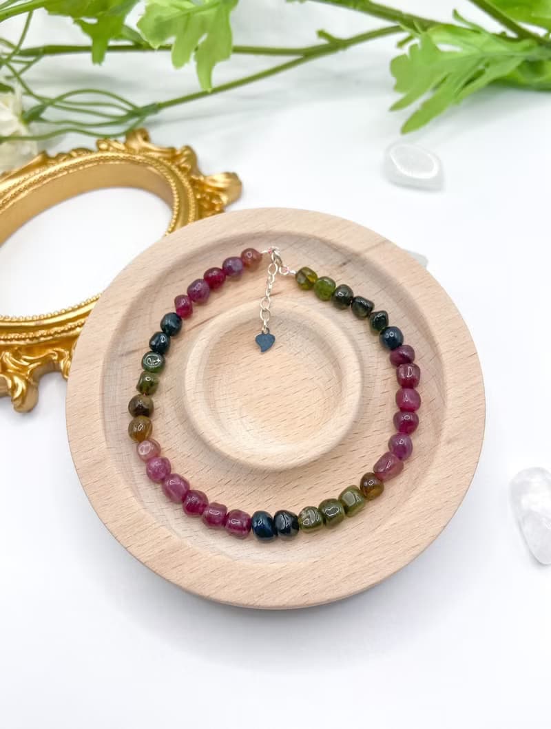 彩虹x電氣石||碧璽手鍊||糖果俏色_隨形方糖