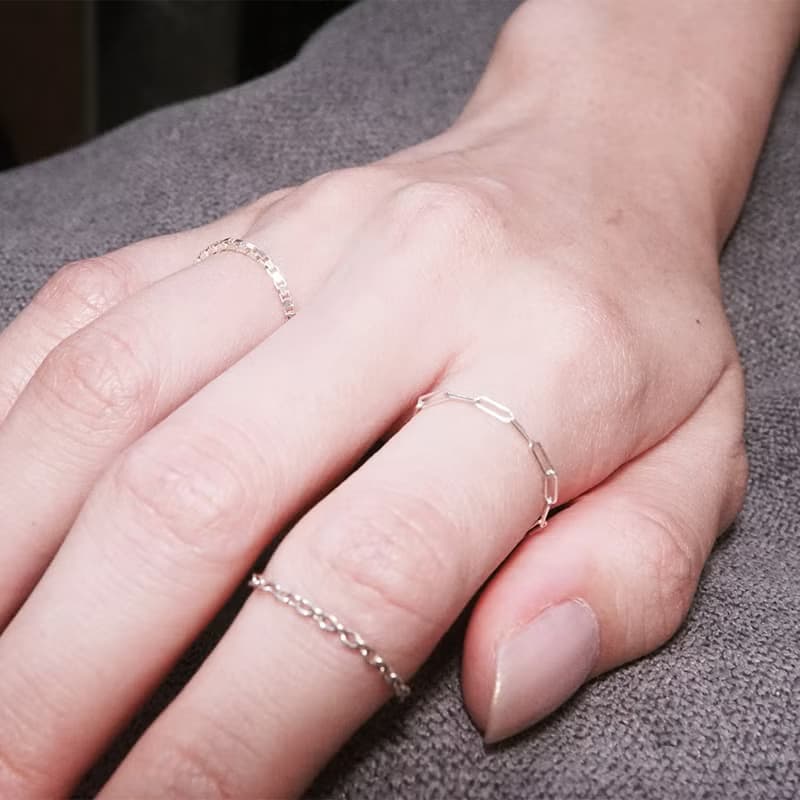 任選3件999 經典威尼斯 純銀鍊戒 女戒 軟戒指 多款戒圍 可當尾戒