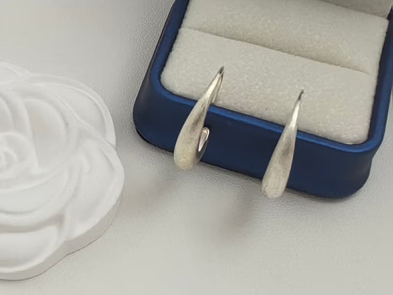 彎月亮 拉絲工藝 純銀耳環