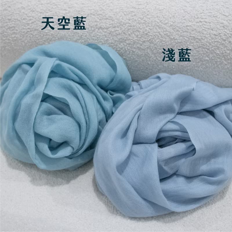 【保暖道具】喀什米爾 Cashmere 羊毛圍巾 - 天空藍