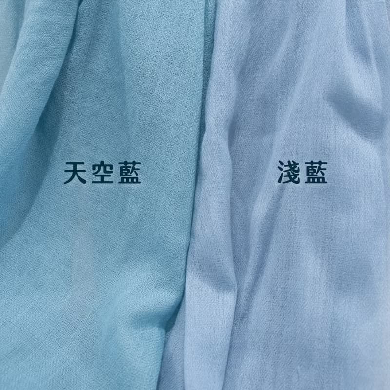 【保暖道具】喀什米爾 Cashmere 羊毛圍巾 - 天空藍