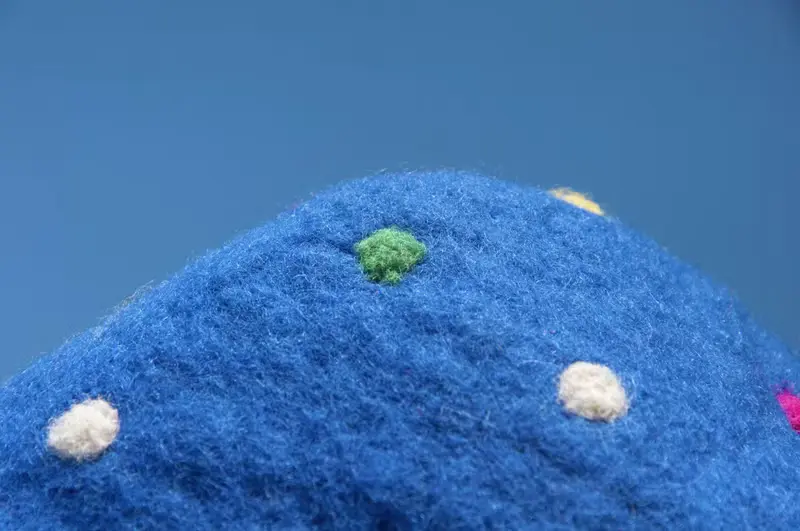 手工羊毛氈帽 針氈帽 羊毛帽 設計帽 圓頂帽-糖果水玉彩虹珍珠色