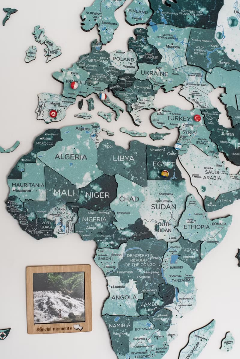 Home Wall Decor, 3D World Map, Wedding Gift for Couple, Birthday Gift Idea,