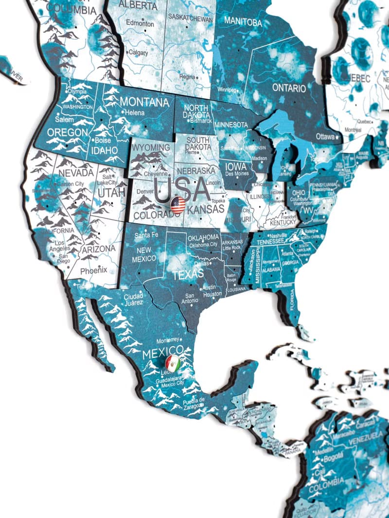 Home Wall Decor, 3D World Map, Wedding Gift for Couple, Birthday Gift Idea,