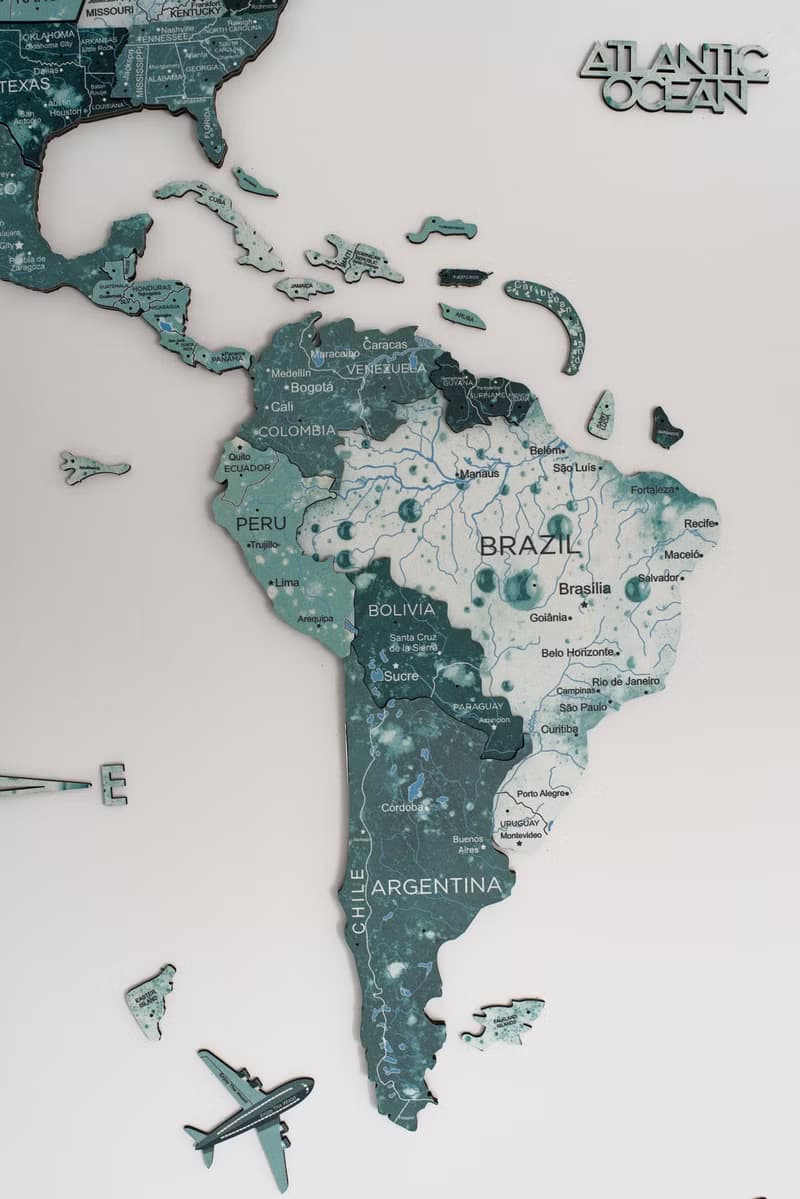 Home Wall Decor, 3D World Map, Wedding Gift for Couple, Birthday Gift Idea,