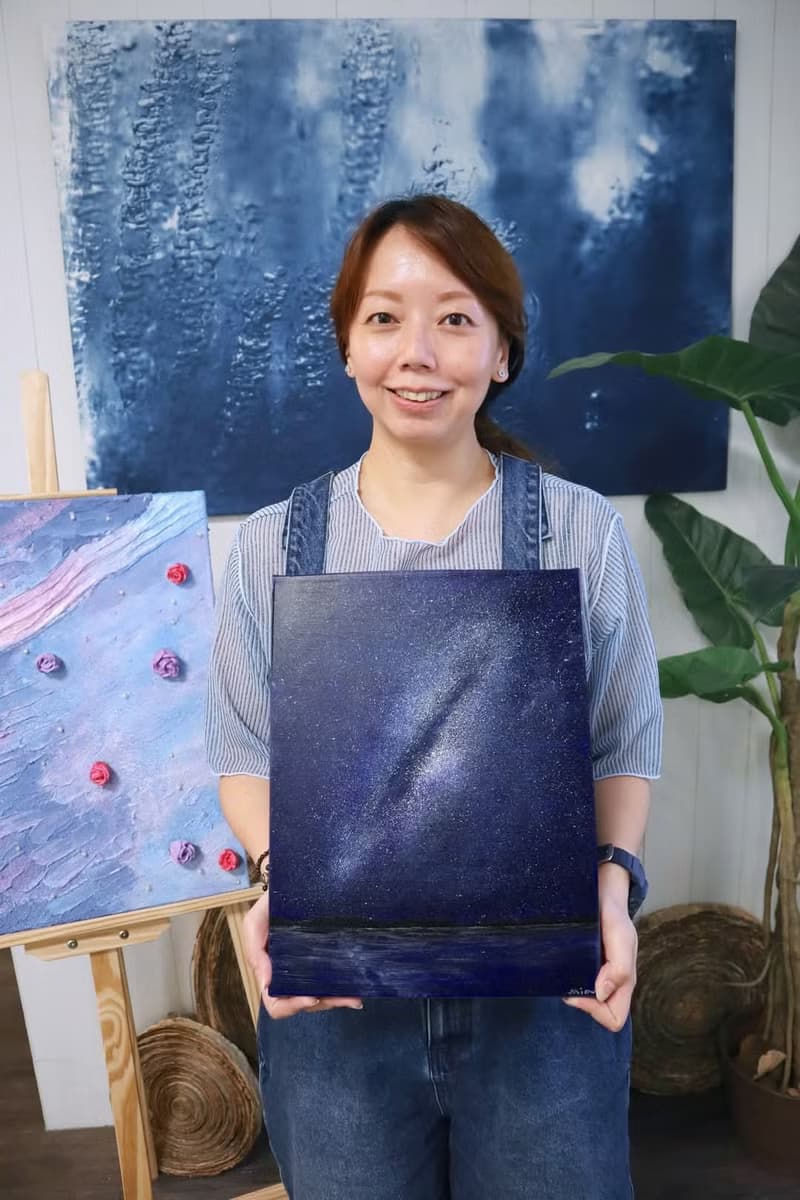 【體驗】幻耀食環銀箔銀河 原畫 療癒 風景 掛畫 擺飾裝飾 禮物 體驗 畫畫